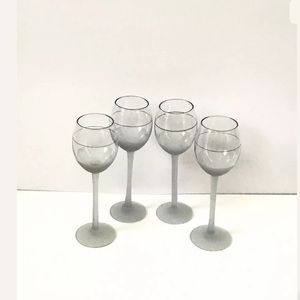 Set of 4 Frosted Gray Cordial Glasses Holds 6oz